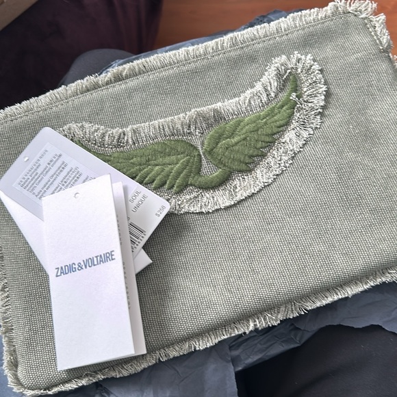 zadig & voltaire uma wings patch canvas clutch - Picture 3 of 9